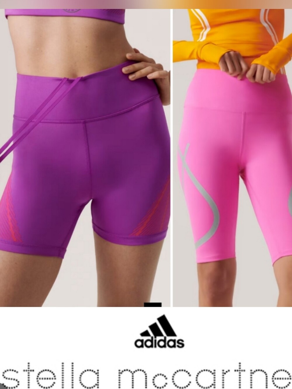 2 Pairs! Adidas X Stella McCartney Truepace Shorts, Hot Pink & Purple